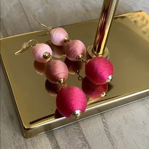 Anthropologie pink ombré tri color ball earrings